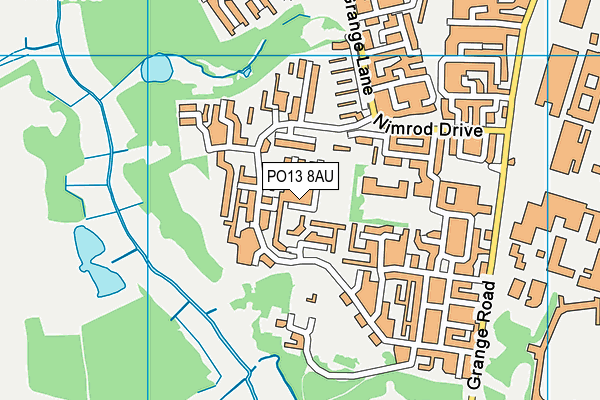 PO13 8AU map - OS VectorMap District (Ordnance Survey)