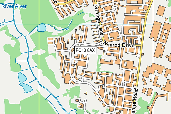 PO13 8AX map - OS VectorMap District (Ordnance Survey)