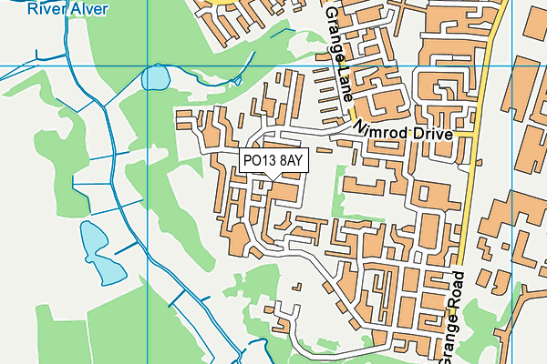 PO13 8AY map - OS VectorMap District (Ordnance Survey)