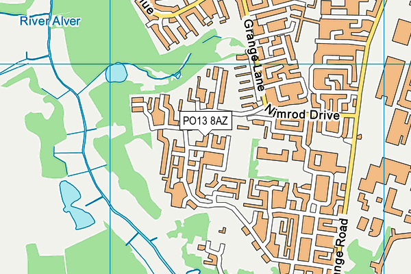 PO13 8AZ map - OS VectorMap District (Ordnance Survey)