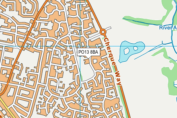 PO13 8BA map - OS VectorMap District (Ordnance Survey)