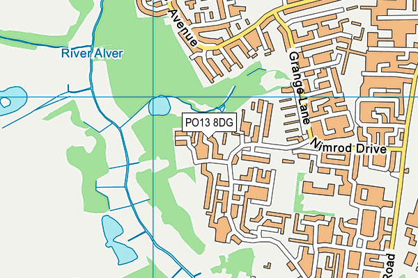 PO13 8DG map - OS VectorMap District (Ordnance Survey)