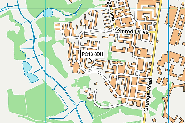 PO13 8DH map - OS VectorMap District (Ordnance Survey)