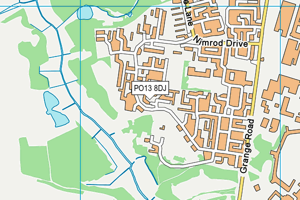 PO13 8DJ map - OS VectorMap District (Ordnance Survey)