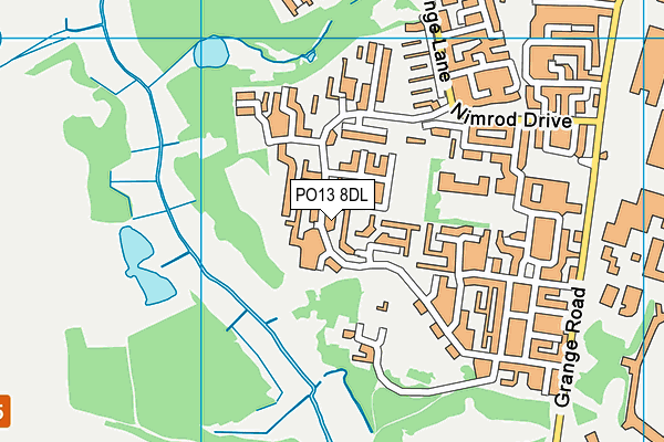 PO13 8DL map - OS VectorMap District (Ordnance Survey)