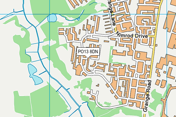 PO13 8DN map - OS VectorMap District (Ordnance Survey)