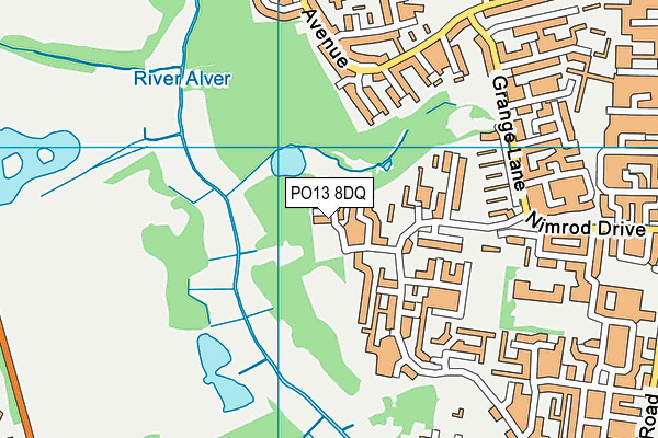 PO13 8DQ map - OS VectorMap District (Ordnance Survey)