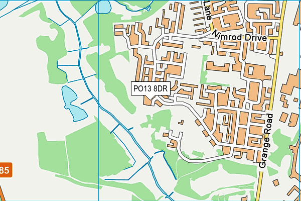 PO13 8DR map - OS VectorMap District (Ordnance Survey)