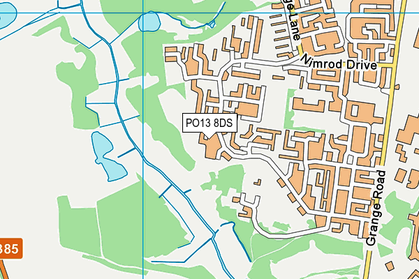 PO13 8DS map - OS VectorMap District (Ordnance Survey)