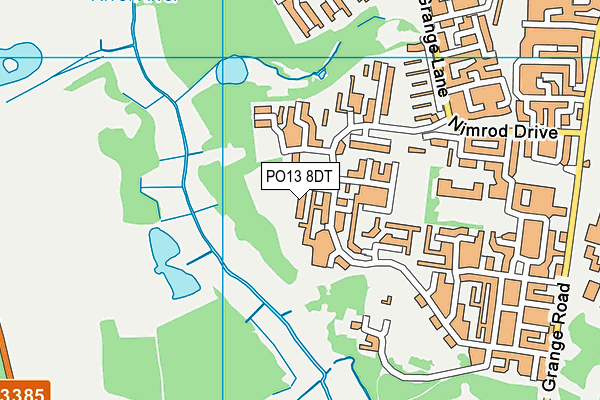 PO13 8DT map - OS VectorMap District (Ordnance Survey)