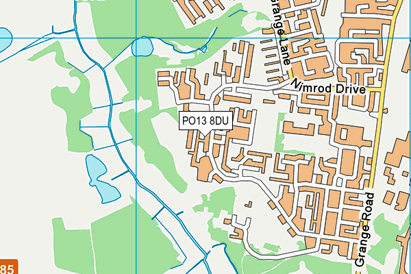 PO13 8DU map - OS VectorMap District (Ordnance Survey)