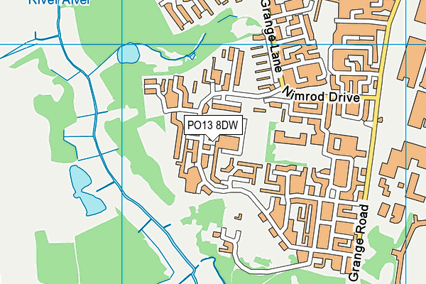 PO13 8DW map - OS VectorMap District (Ordnance Survey)