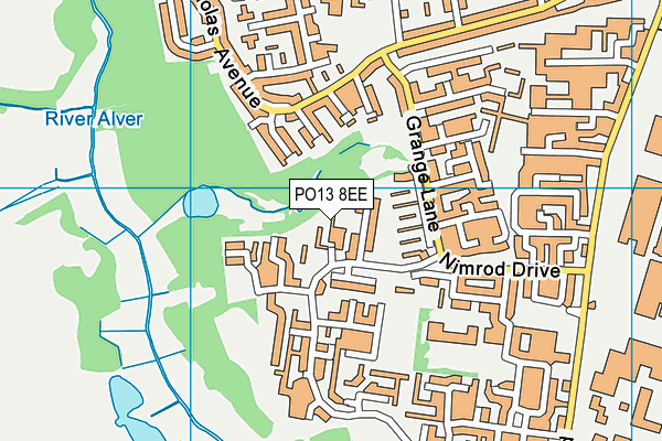 PO13 8EE map - OS VectorMap District (Ordnance Survey)