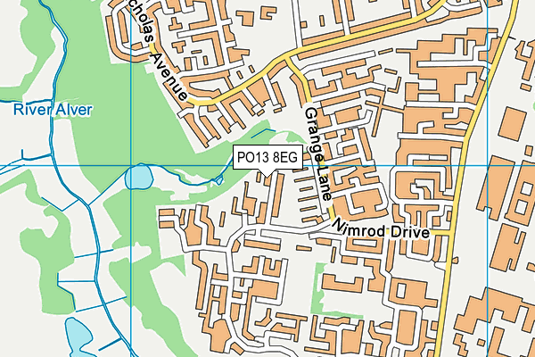 PO13 8EG map - OS VectorMap District (Ordnance Survey)