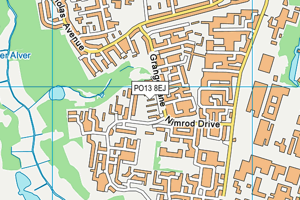 PO13 8EJ map - OS VectorMap District (Ordnance Survey)