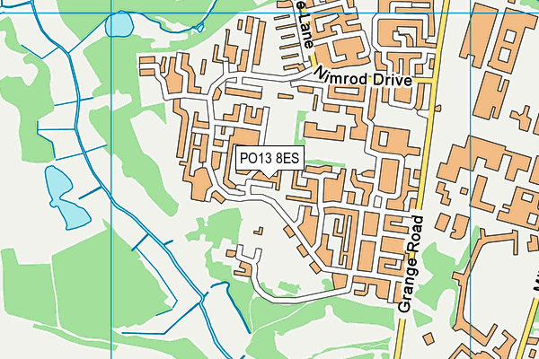 PO13 8ES map - OS VectorMap District (Ordnance Survey)
