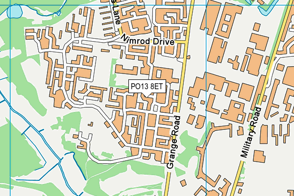 PO13 8ET map - OS VectorMap District (Ordnance Survey)