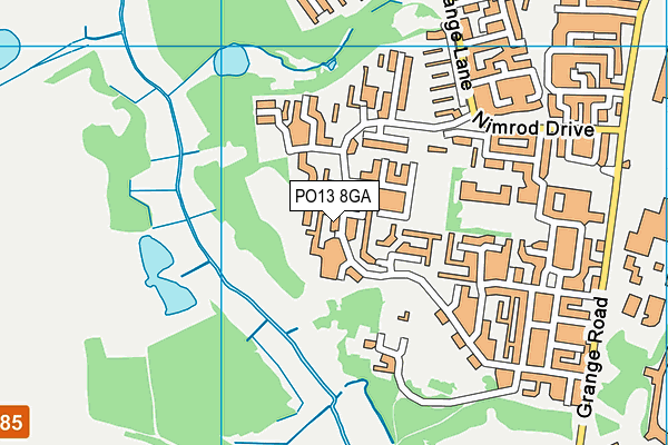 PO13 8GA map - OS VectorMap District (Ordnance Survey)