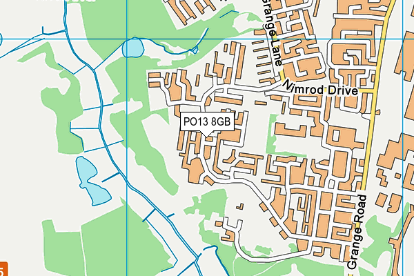 PO13 8GB map - OS VectorMap District (Ordnance Survey)