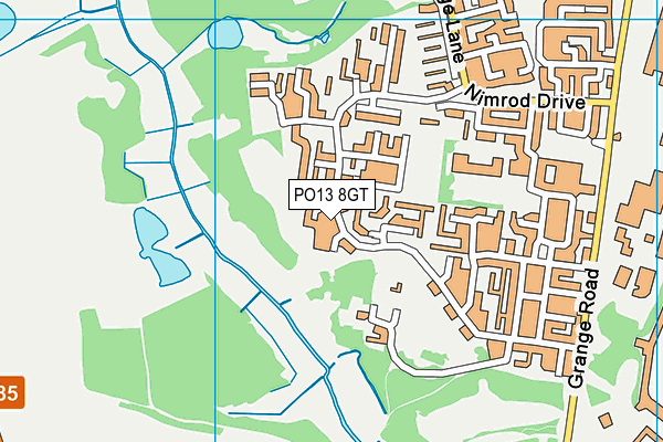 PO13 8GT map - OS VectorMap District (Ordnance Survey)