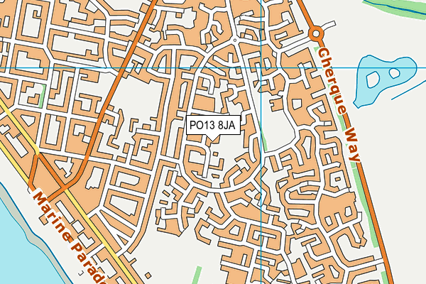 PO13 8JA map - OS VectorMap District (Ordnance Survey)