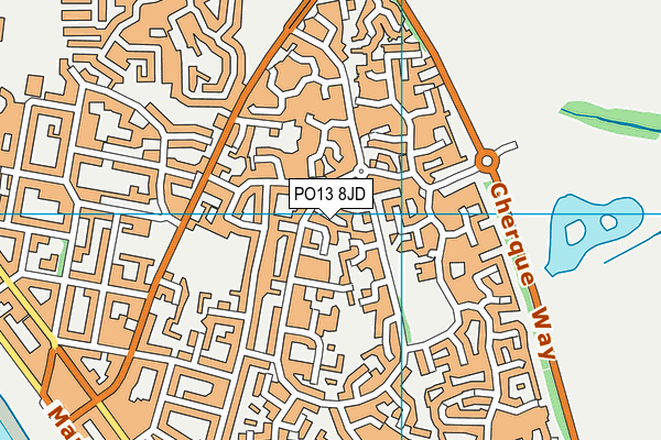 PO13 8JD map - OS VectorMap District (Ordnance Survey)