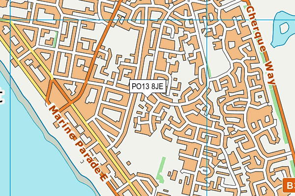 PO13 8JE map - OS VectorMap District (Ordnance Survey)