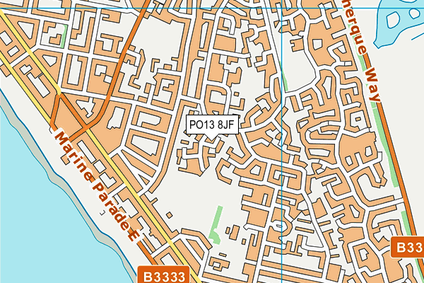 PO13 8JF map - OS VectorMap District (Ordnance Survey)