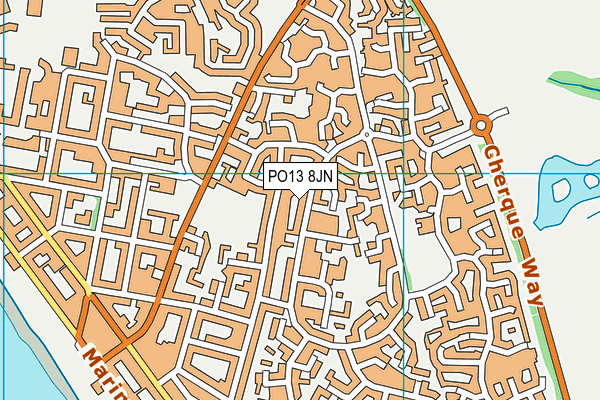 PO13 8JN map - OS VectorMap District (Ordnance Survey)