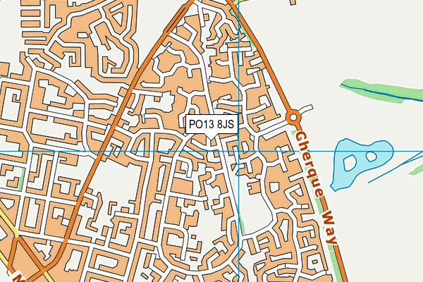PO13 8JS map - OS VectorMap District (Ordnance Survey)