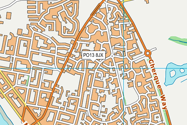 PO13 8JX map - OS VectorMap District (Ordnance Survey)