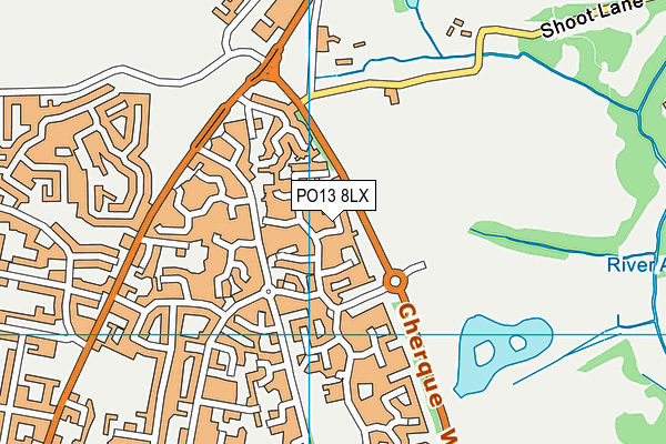PO13 8LX map - OS VectorMap District (Ordnance Survey)