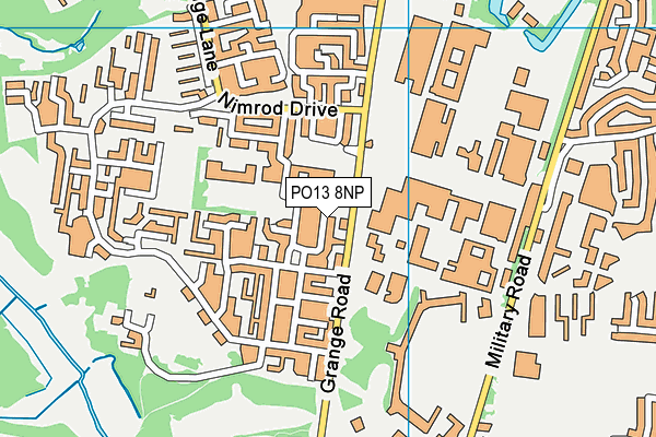 PO13 8NP map - OS VectorMap District (Ordnance Survey)