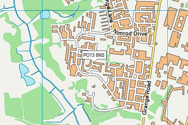 PO13 8NS map - OS VectorMap District (Ordnance Survey)