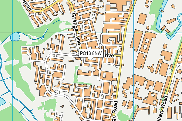 PO13 8NW map - OS VectorMap District (Ordnance Survey)