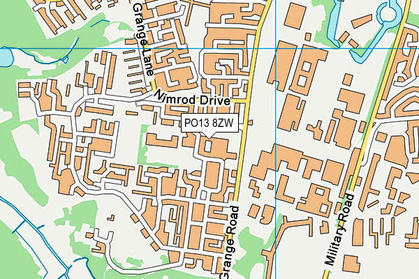 PO13 8ZW map - OS VectorMap District (Ordnance Survey)