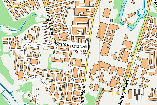 PO13 9AN map - OS VectorMap District (Ordnance Survey)