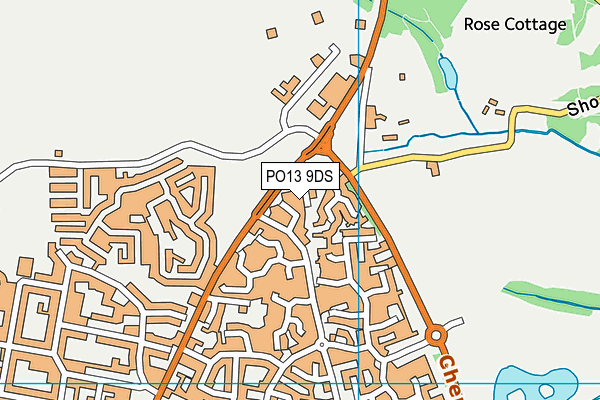 PO13 9DS map - OS VectorMap District (Ordnance Survey)