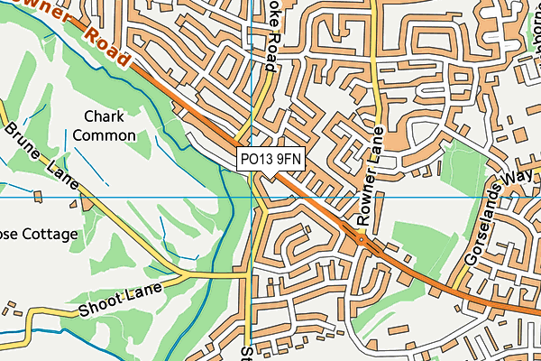 PO13 9FN map - OS VectorMap District (Ordnance Survey)