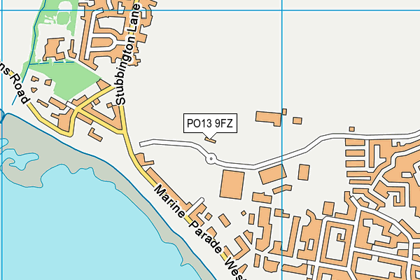 PO13 9FZ map - OS VectorMap District (Ordnance Survey)