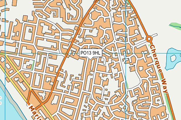 PO13 9HL map - OS VectorMap District (Ordnance Survey)