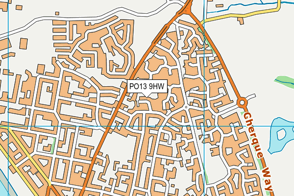 PO13 9HW map - OS VectorMap District (Ordnance Survey)