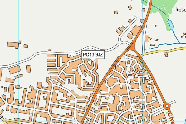 PO13 9JZ map - OS VectorMap District (Ordnance Survey)