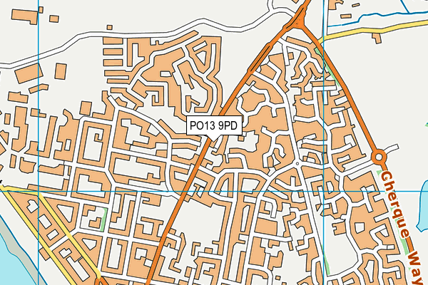 PO13 9PD map - OS VectorMap District (Ordnance Survey)