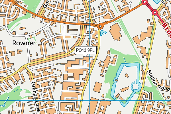 PO13 9PL map - OS VectorMap District (Ordnance Survey)