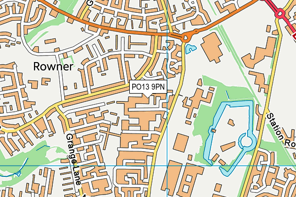 PO13 9PN map - OS VectorMap District (Ordnance Survey)