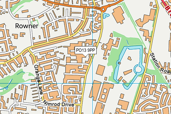 PO13 9PP map - OS VectorMap District (Ordnance Survey)