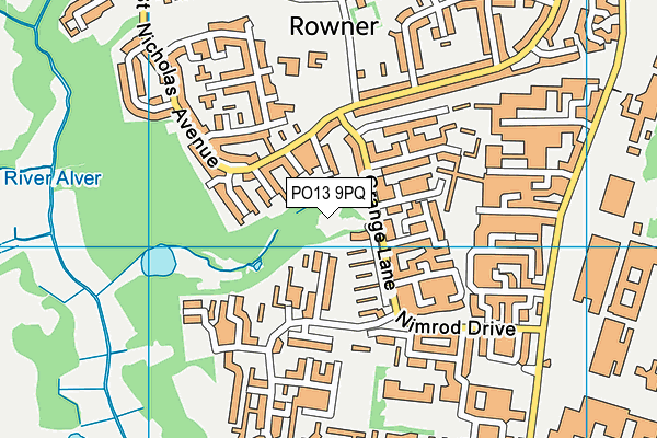 PO13 9PQ map - OS VectorMap District (Ordnance Survey)