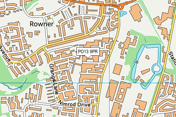 PO13 9PR map - OS VectorMap District (Ordnance Survey)