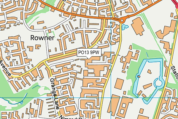 PO13 9PW map - OS VectorMap District (Ordnance Survey)
